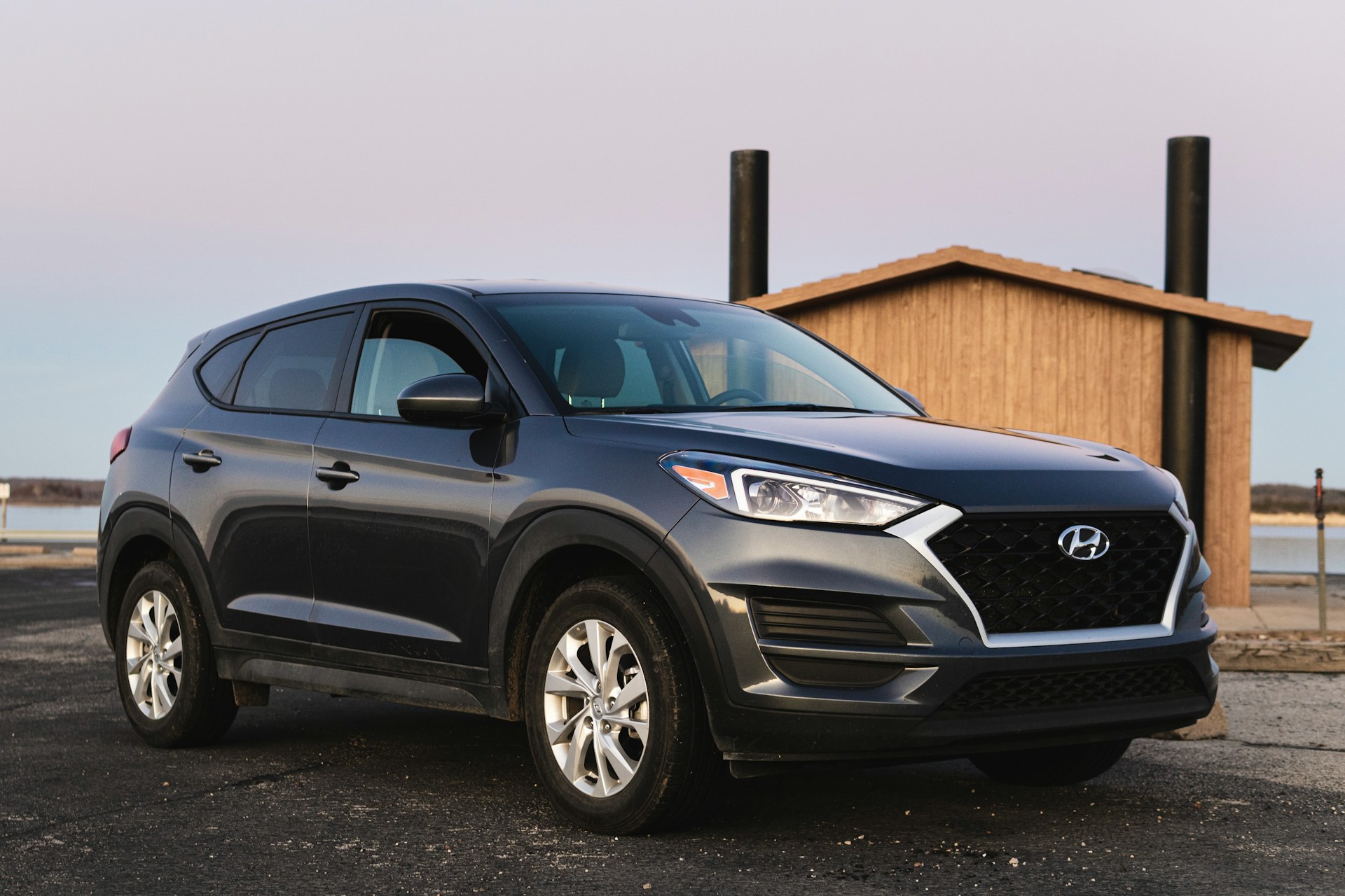A black Hyundai