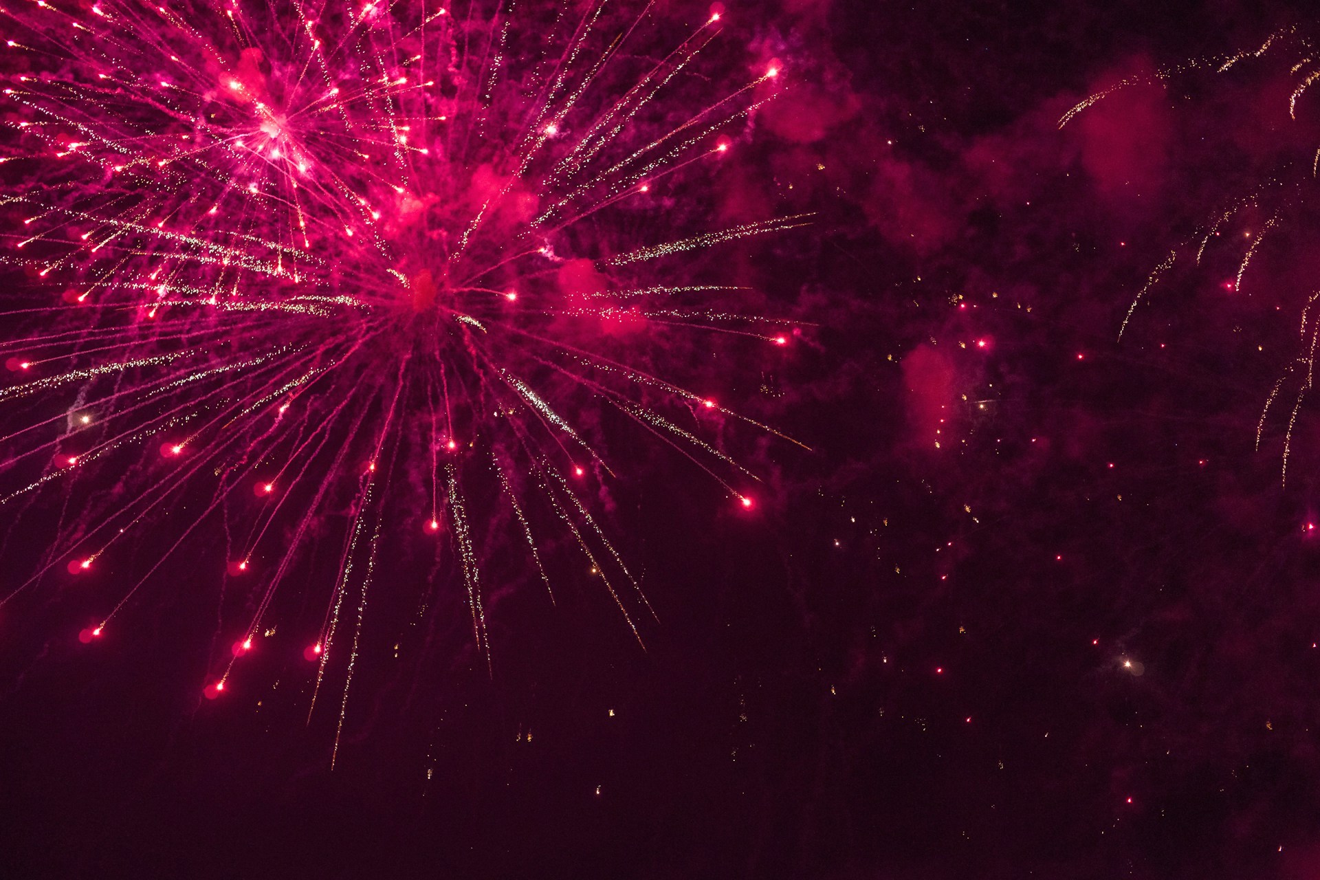 A firework exploding in the sky