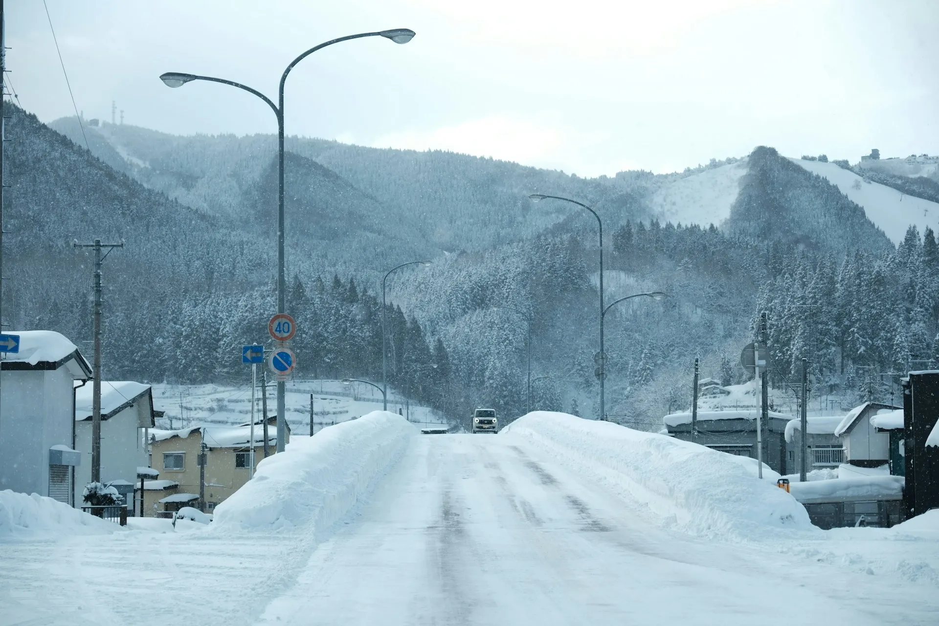 A snow-covered road