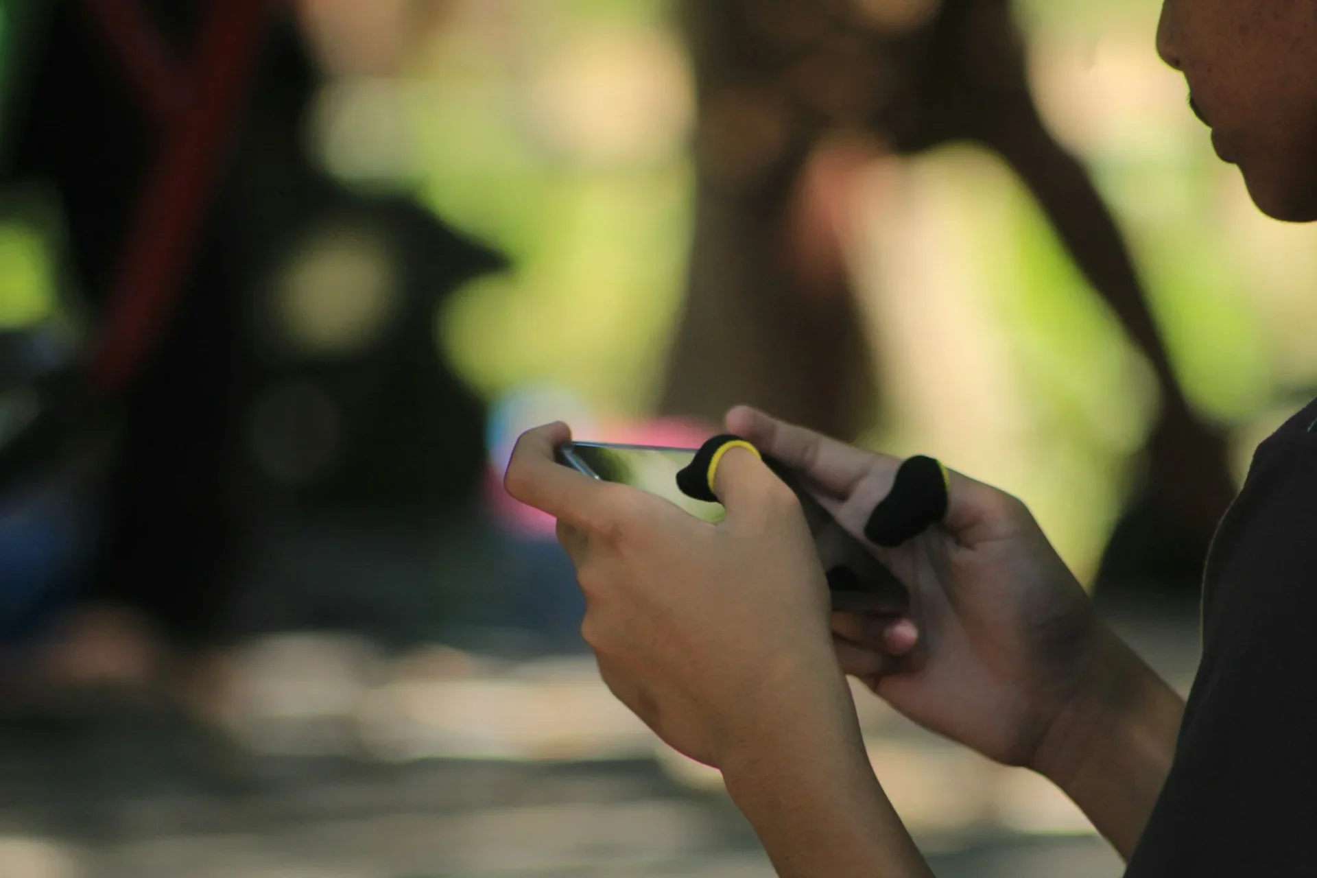 A person playing games on a phone
